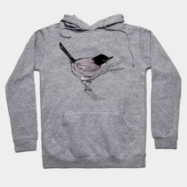 Blackcap Bird Hoodie by jessicaguarnido